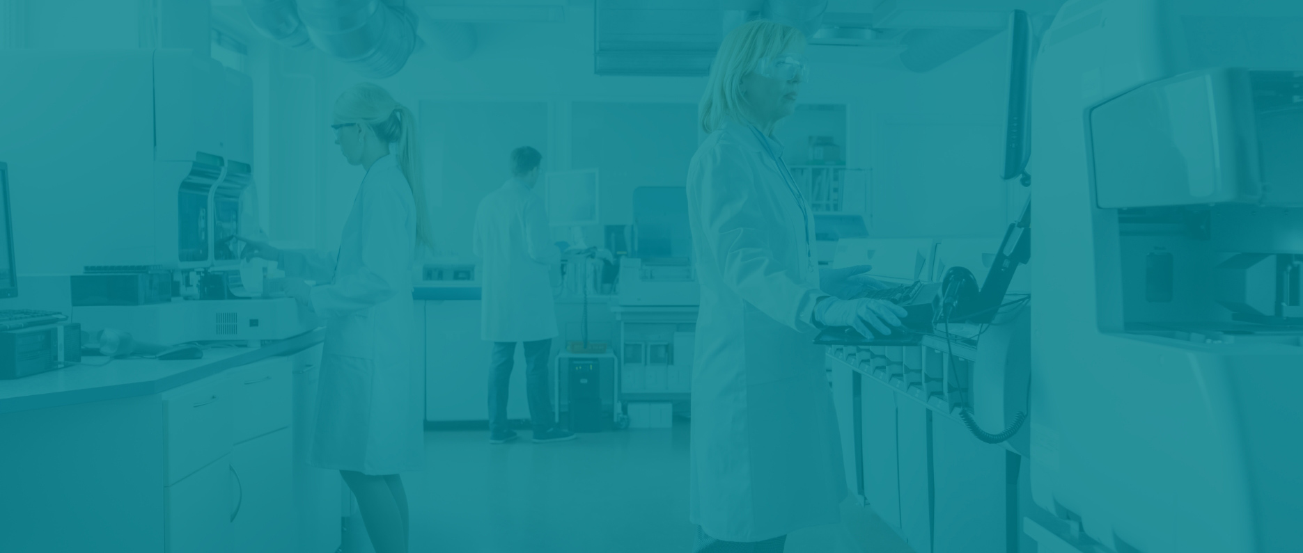 Students inside medicine laboratory