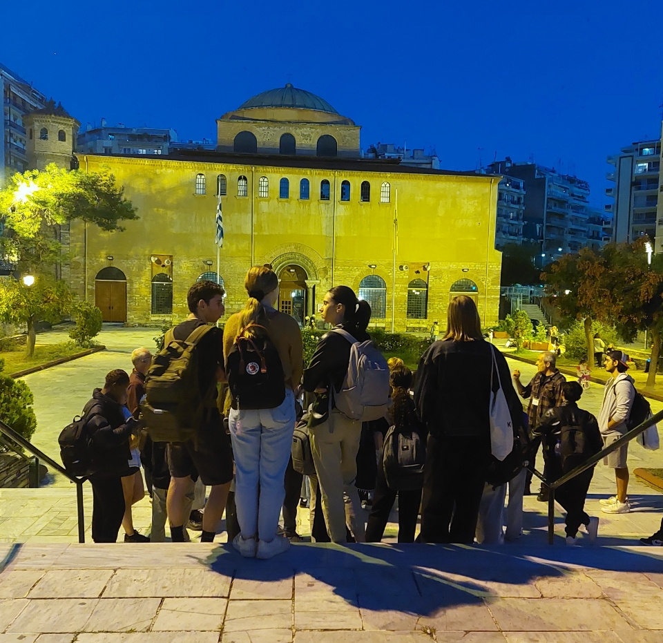 Medicine students at Agia Sofia church Thessaloniki